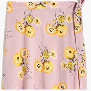 Madewell NWT pink and yellow floral wrap skirt Size 10